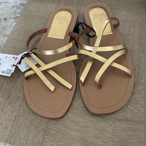 Zara flat sandal gold